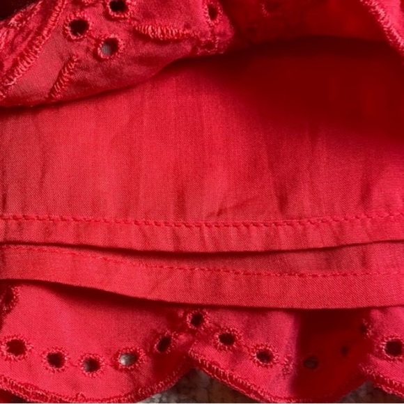 Loft Plus Size 14 eyelet flounce hem skirt Pink A-Line Ruffle Knee Length Skirt - Picture 8 of 10